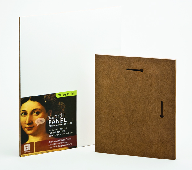 Ampersand 3/8\" Flat Artist Panel with Hanging Slot: 10\" x 10\", Case of 10