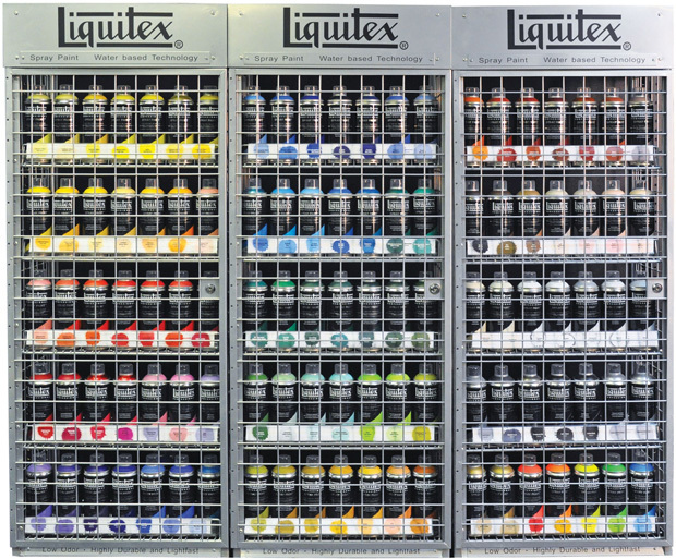 Liquitex Professional Spray Paint Locking Display USA, Shelf Assortment