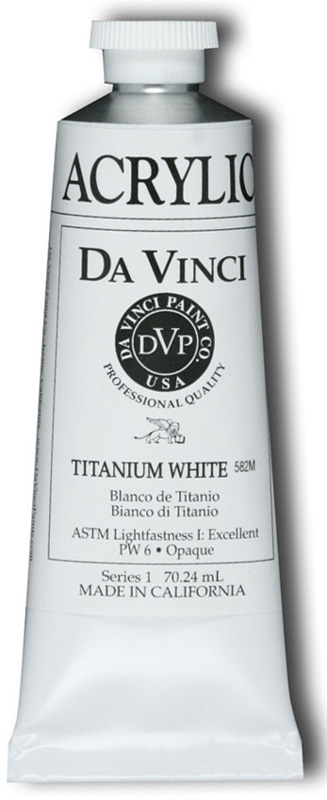 Da Vinci Artists' Heavy Body Acrylic Paint: Price Series 1, Titanium White, 70.24ml Tube