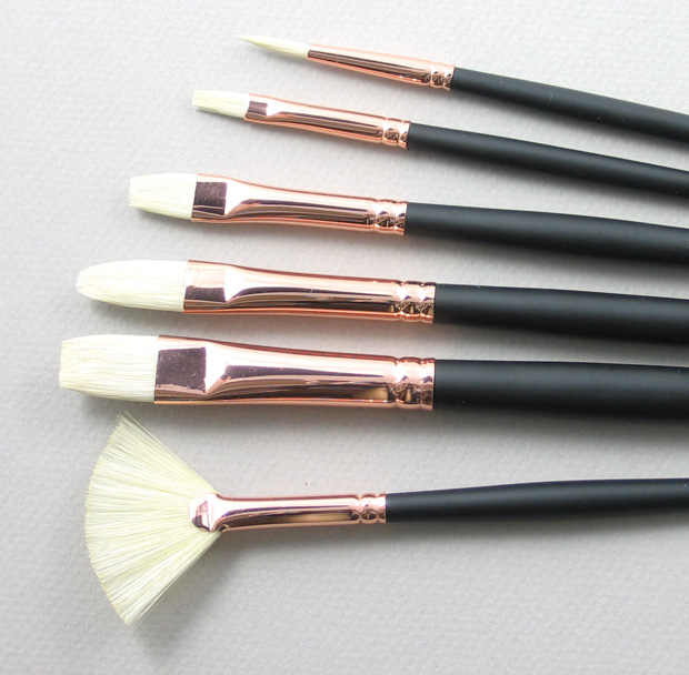 Repin Set of 6 Hog Bristle Art Brushes: Head Shot