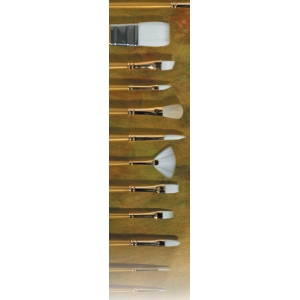Prima White Gold Taklon: Filbert, Size 12, Short Handle