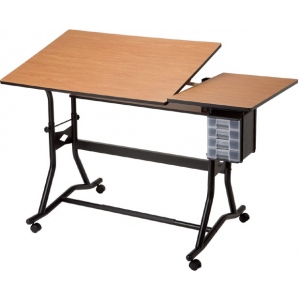 Alvin CraftMaster III Split-Top Drafting, Drawing and Art Table: Woodgrain Top, Black Base