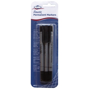 Alvin Penstix Permanent Markers: 3-Piece Set, Black, 1 each Size