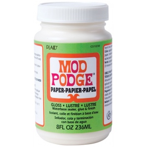 Mod Podge Glue, Sealer, and Finish: Paper/Acid-Free, Gloss, 8 oz.