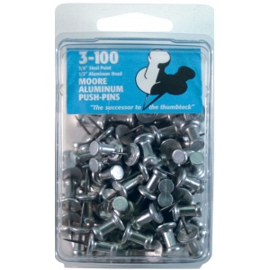Moore Push-Pins: 3/8" Point, Box of 100