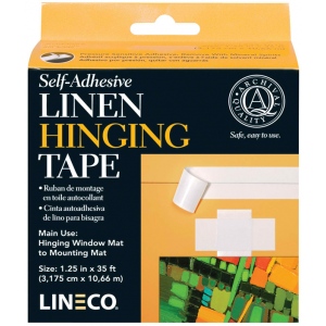 Lineco Archival Material: Safe Acrylic Self-Adhesive Linen Tape, 1 1/4" x 400"