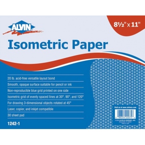 Alvin Isometric Paper: 8 1/2" x 11", Pad of 30 Sheets