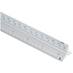 Alvin 2200M Series 12" Solid Aluminum Triangular Scale: Engineer