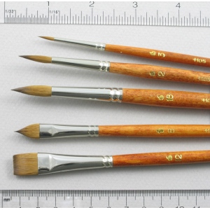 Long-Handle Set of 5 Kolinsky Sable Art Brushes