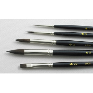 Siberian Blue Squirrel Set of 5 Art Brushes "Portrait"