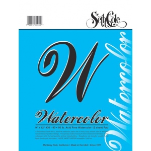 Seth Cole Cold Press Watercolor Paper Pad:  11" x 15", Heavyweight, #30-140 Watercolor, 140 lb. (300gms), 12-Sheet