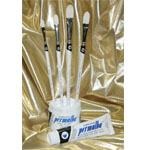 Permalba Oil Brush White Bristle Perfect Filbert: Set of 4