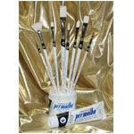 Permalba Oil Brush White Bristle  & Pure Red Sable Perfect Filbert: Set of 7