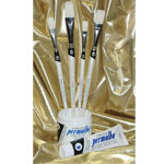 Permalba Oil Brush White Bristle Perfect Flat: Set of 4
