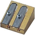 Kum Brass Wedge Sharpener Display Assortment: 24 Double-Hole