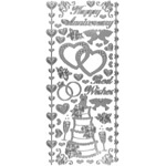 Dazzles Outline Sticker: Wedding & Anniversary, Silver, 4" x 9"