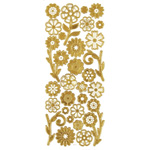 Dazzles 3-D Sticker: Flowers, Gold, 4" x 9"