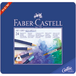 Faber-Castell Art Grip Aquarelle Studio Quality Watercolor Pencil: Tin of 24
