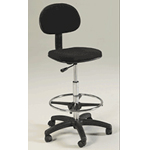 Martin Stiletto Drafting Height Seating Chair: Black