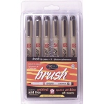 Pigma Brush Pen: 6-Color Set