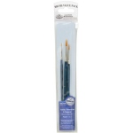 Royal & Langnickel 9100 Series Zip N' Close Brush Set: Dark Blue, Gold Taklon, Round 1, 3, 5