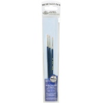 Royal & Langnickel 9100 Series Zip N' Close Brush Set: Dark Blue, Gold Taklon, Detail 3/0, 2/0, 0
