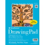 Strathmore 100 Series Tape Bound Drawing Paper: Tape Bound Pad, 9" x 12", Sheet of 40