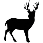 Sarasota Stamps Mounted Rubber Stamp: Buck Silhouette