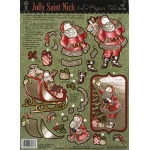 Hot Off the Press 3-D Papier Tole Die Cut: Single Sheet, Foil, Jolly St. Nick