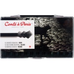 Conté Classic Colors Pastel Crayons: Black 2B, Plastic Case Set