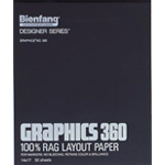 Bienfang Graphics 360 100% Rag Layout Paper Pad: 9" x 12", 50-Sheet