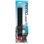 Primo Euro Blend Charcoal Pencil Set: Blister-Carded