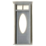 1/4" Scale Architectural Components: Door with Oval Window and  Frame, Set of 2  