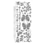 Dazzles Outline Sticker: Butterfly, Silver, 4" x 9"