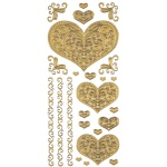 Dazzles Stacking Sticker: Heart, Gold, 4" x 9"