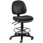 Alvin Prestige Artist/Drafting Chair: 18" Chrome Foot Ring, Black