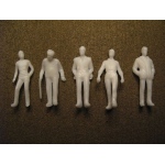 Wee Scapes Architectural Model 1/4" Male Figure: White, Pack of 5