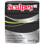 Sculpey III Polymer Clay: Black, 2 oz. Bar