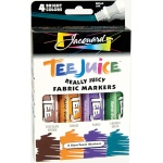 Jacquard Tee Juice Fabric Marker Set: Broad Tip, Brown, Orange, Purple, Green, Set of 4 Color