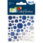 Blue Hills Studio ColorStories Blue Story: 58 Epoxy Color Spots Stickers, 3 1/4" x 3 1/4"