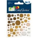 Blue Hills Studio ColorStories Brown Story: 58 Epoxy Color Spots Stickers, 3 1/4" x 3 1/4"